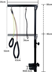 Aufun Huisdieren Grooming Arm met Klem, verstelbare Huisdieren Verzorgingsarm, opvouwbare huisdier borstelen arm, hoogte verstelbaar voor grote en kleine honden(1 stuk)