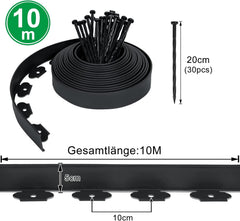 Borderrand - Gazonrand - Tuinrand - 10m - Zwart - LILIIN