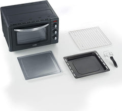 SEVERIN TO 9560 bak- en toaststoffen (1.500 W, incl. pizzasteen, grillrooster en bakplaat, 20 L) zilver/zwart •