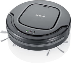 SEVERIN Chill® RB 7023 Robotstofzuiger, krachtige robotstofzuiger voor harde vloeren en laagpolige tapijten, extra platte reinigingsrobot met trapdetectie, platinagrijs •