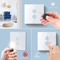 Aigostar Touch Lichtschakelaar - 2-weg Lichtknop - Wifi/App - 2 stuks