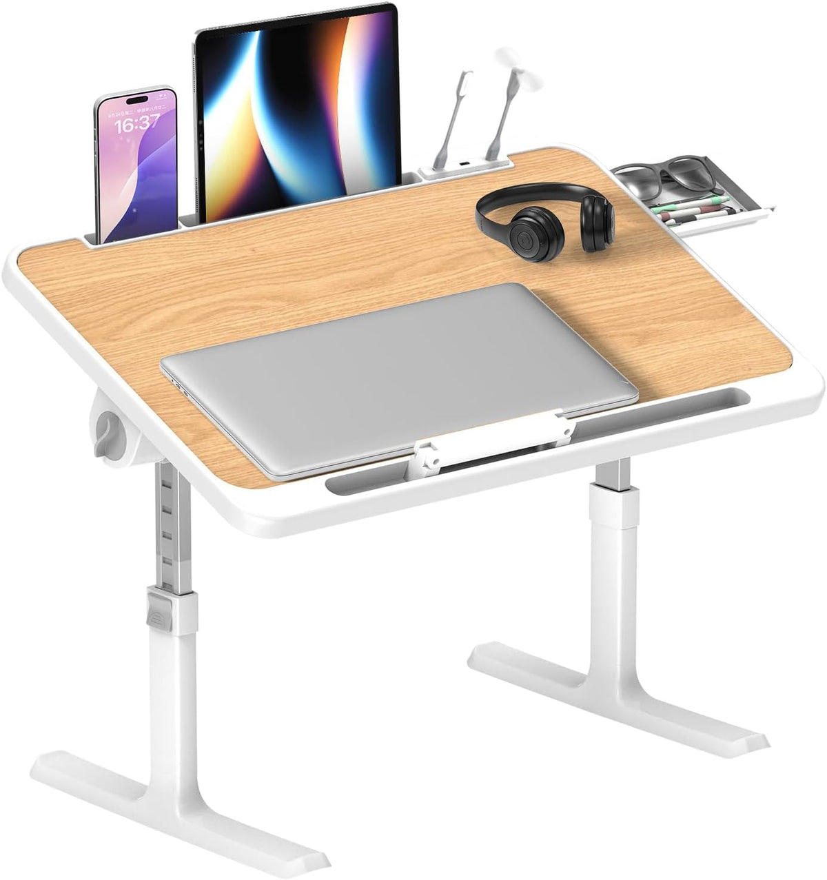 Bedtafel - Laptoptafel - Bank tafeltje - Ontbijttafeltje - Wit - Ferghana •