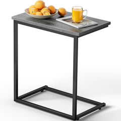 Pipishell C-vormige bijzettafel 68,5 cm hoog, bijzettafel voor onder de bank, bijzettafel voor de woonkamer, grijs