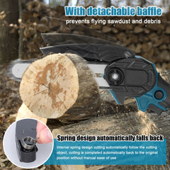 Mini kettingzaag - Elektrische snoeischaar - Met accu - Blauw - LIXADA