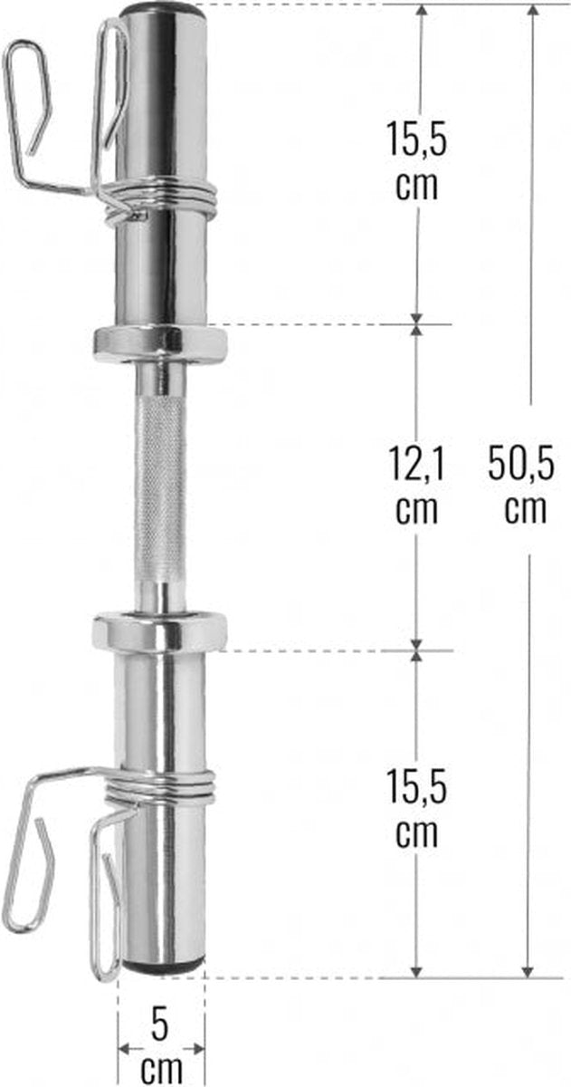 Gorilla Sports Olympische Dumbbellstang - Halter - 50 mm - Incl. Veersluitingen