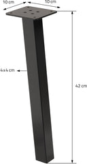 Tafelpoten - Metaal - Set van 4 - 42 cm - Donkergrijs - ML-Design
