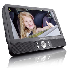 Lenco DVP-940 - 2x9"draagbare DVD speler met USB,SD, ingebouwde batterij, 2x hoofdtelefoon en 2x bracket - Zwart