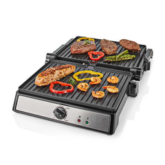 Nedis Contact Grill - 2000 W - 29 x 23 cm - Regelbare temperatuur - Kunststof / Roestvrij Staal