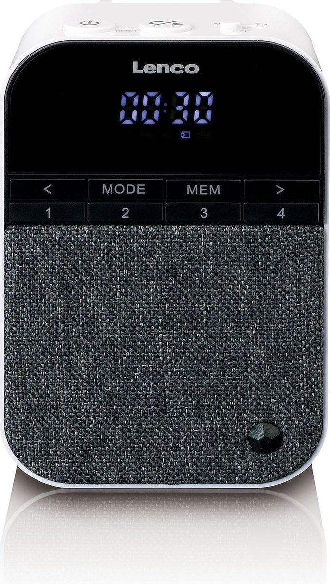 Lenco PPR-100WH - Speaker met Bluetooth® en afneembare stekker - Wit •