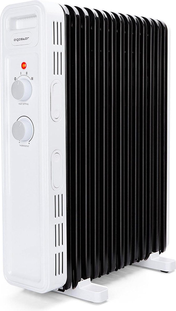 Olieradiator - 2500W Heater - Elektrische kachel - met Thermostaat - Wit - Aigostar