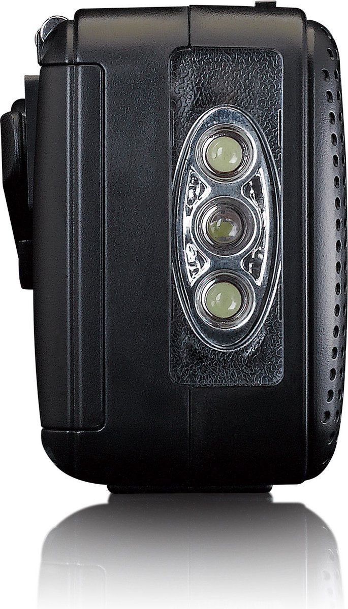 Lenco Noodradio - Draagbare opwindbare Radio - Zaklamp en Powerbank - MCR-112BK - Zwart