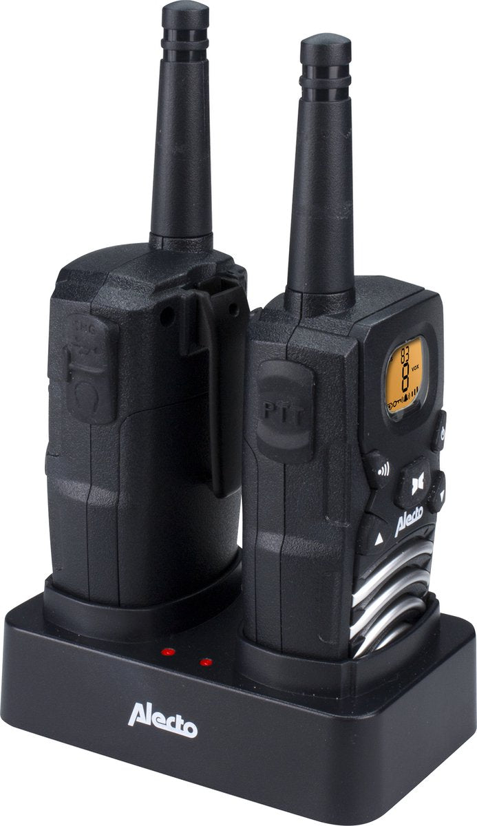 Alecto FR-50 Portofoon Twinset 8km - Bereik tot 8km en met FM radio - Zwart •