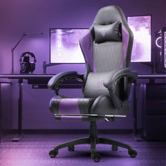 Ergonomische Bureaustoel -  Office Chair - Gamestoel - Volwassenen - Zwart/Paars - Dowinx