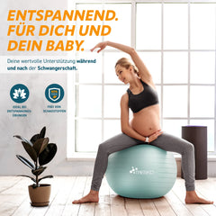 Fitness bal - Yoga bal - Pilates bal - Zwangerschapsbal - 65cm - Mintgroen