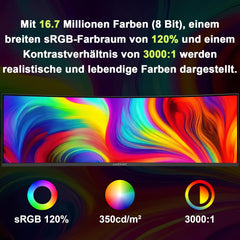 Gaming Monitor - Beeldscherm computer - 49 inch - Curved - 120Hz - DQHD - Amzfast