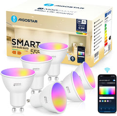 GU10 LED lamp - Dimbaar - Smart lamp - 6,5W - 6 stuks - Aigostar