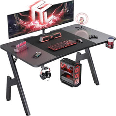 Gaming bureau - Gaming desk - Gaming tafel - 120x60 cm - Zwart - HLDIRECT