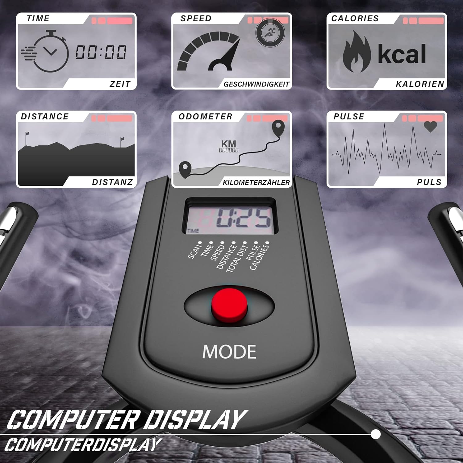 Hometrainer - Fiets - LCD-scherm - Hartslagmeter - Max 120kg