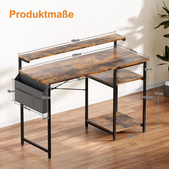 Bureau - Computertafel - Computerbureau - 120x48 cm - Bruin