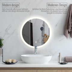 Badkamerspiegel met verlichting - Wandspiegel - 60 cm - Aquamarin®