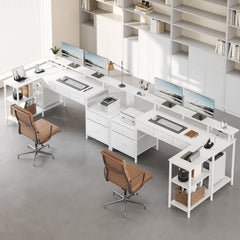 Bureau - Computertafel - Hoekbureau - 163x90 cm - Wit - Seventable