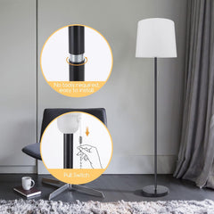 Vloerlamp - Staande lamp - 145 cm - Wit - Aigostar •