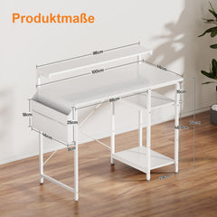 Bureau - Computertafel - Computerbureau - 100x48 cm - Wit
