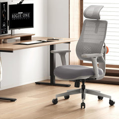 Ergonomische Bureaustoel -  Office Chair - Gamestoel - Volwassenen - Grijs - Newtral