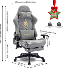 Ergonomische Bureaustoel -  Office Chair - Gamestoel - Volwassenen - Grijs - SYMINO •