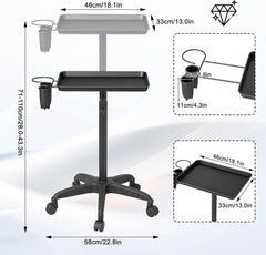 Kappers trolley op wieltjes - Kappers werkwagen - Zwart - TATIVALO