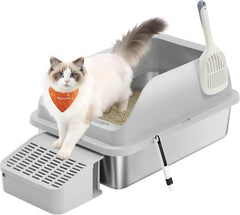 Kattenbak - Kattentoilet - 48x38x38 cm - Grijs - Feandrea