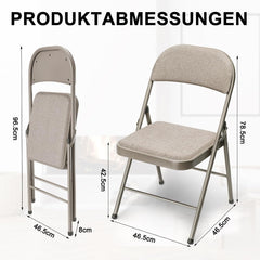Klapstoelen - Vouwstoelen - Set van 6 - Eettafelstoelen - Kaki