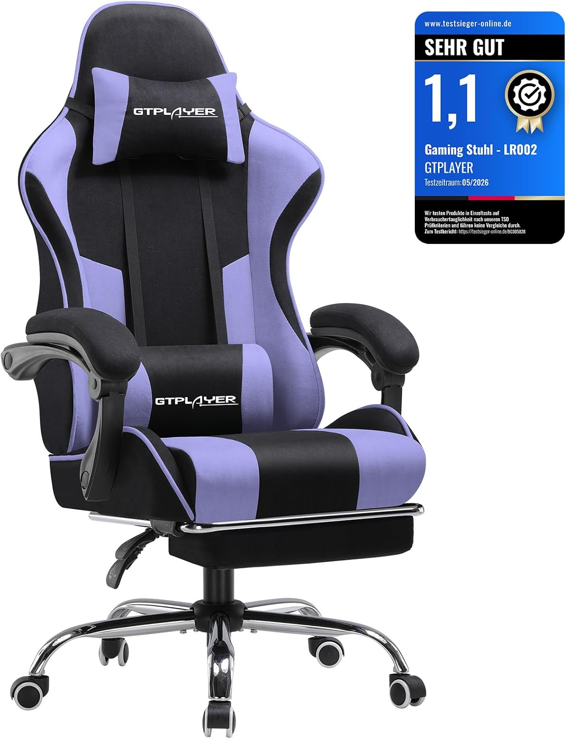 Ergonomische Bureaustoel -  Office Chair - Gamestoel - Volwassenen - Paars - GTPLAYER