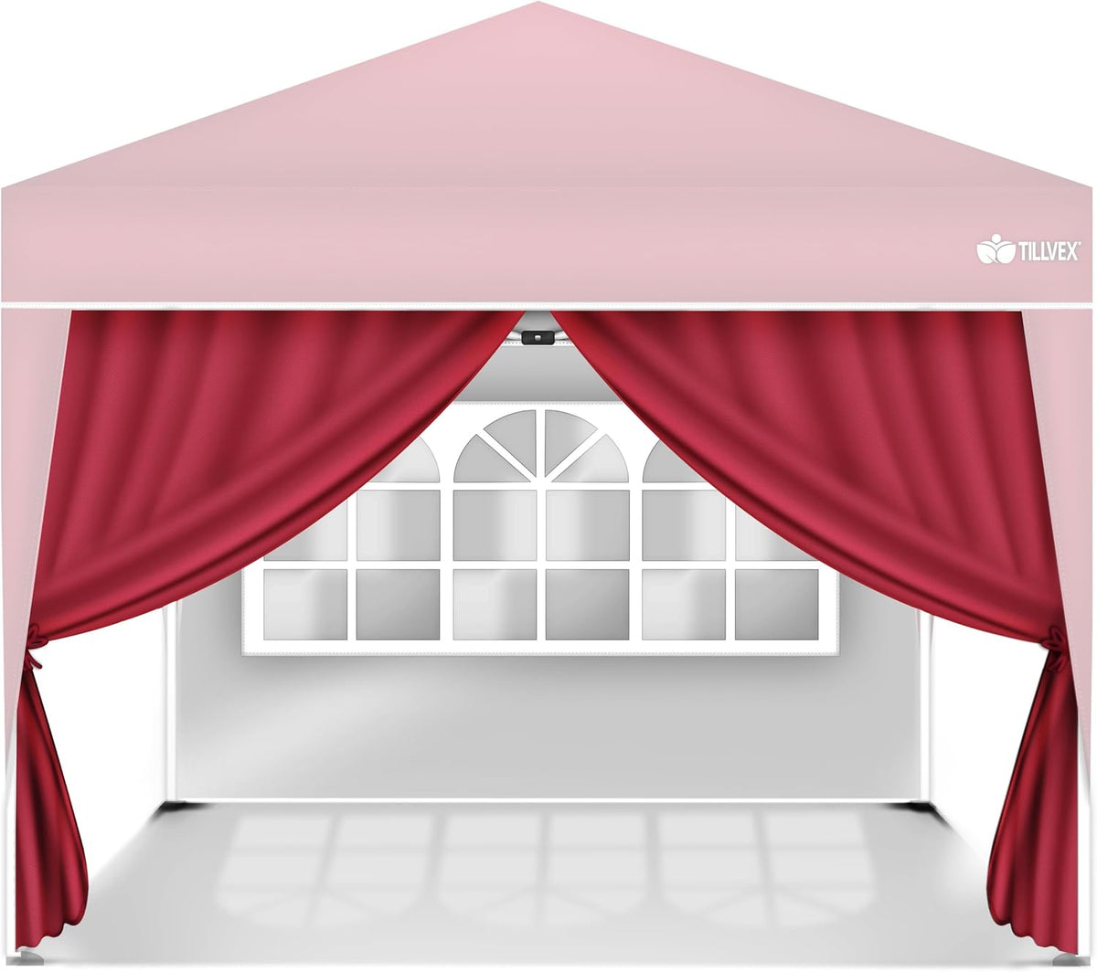 Zijwand voor paviljoen - 3x3m - 2 stuks - Rood - Tillvex®