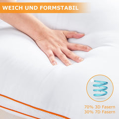 Maxzzz Hoofdkussen, 80 x 80 cm, set van 2, wasbaar kussen van microvezel 3000 g, ademend en stapsvriendelijk binnenkussen geschikt voor mensen met een allergie, optimale ondersteuning voor alle slaaphoudingen