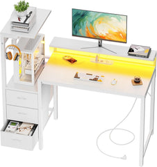 Gaming bureau - Gaming desk - Gaming tafel - 112x50 cm - Wit - HLONONE