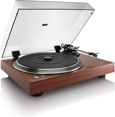Lenco Platenspeler L-90X halfautomatisch met USB-aansluiting, houten behuizing, audio Technica pick-up, walnoot