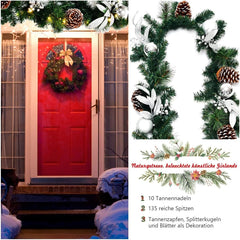 Guirlande met verlichting - Kerstslinger - Kerstversiering - Kerstverlichting - COSTWAY •