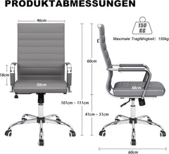 Ergonomische Bureaustoel -  Office Chair - Gamestoel - Volwassenen - Grijs - UEV