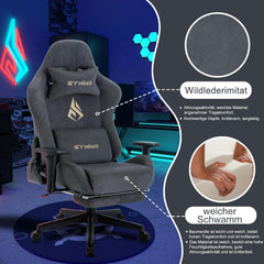 Ergonomische Bureaustoel -  Office Chair - Gamestoel - Volwassenen - Grijs - SYMINO