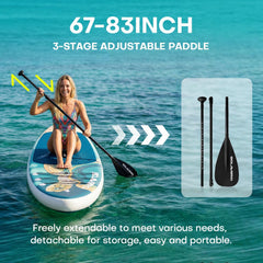 Sup Board - Opblaasbaar Paddle Board - 190kg - Blauw/Bruin - SOLAVERO