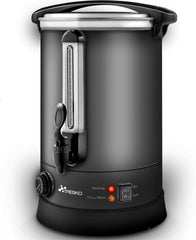 TRESKO® glühweinkoker, 6 l/1500 W, inmaaktoestel van roestvrij staal, glühweinautomaat, warmwaterdispenser, grijs