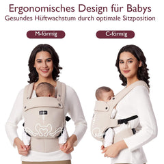 Draagzak - Baby carrier - Babydrager - 3,2-20 kg - Beige - Momcozy