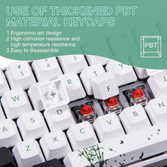 Gaming toetsenbord - Mechanisch toetsenbord - Mechanical Keyboard - 60% - Wit - MIHIYIRY