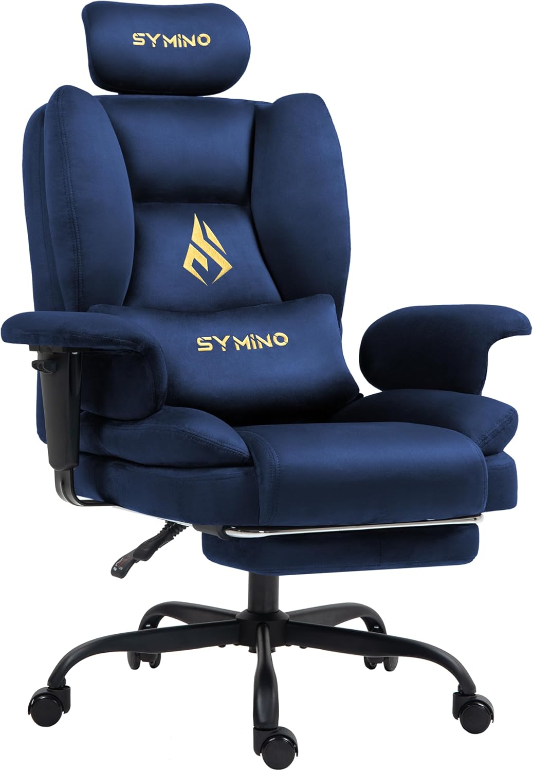 Ergonomische Bureaustoel -  Office Chair - Gamestoel - Volwassenen - Donkerblauw - SYMINO