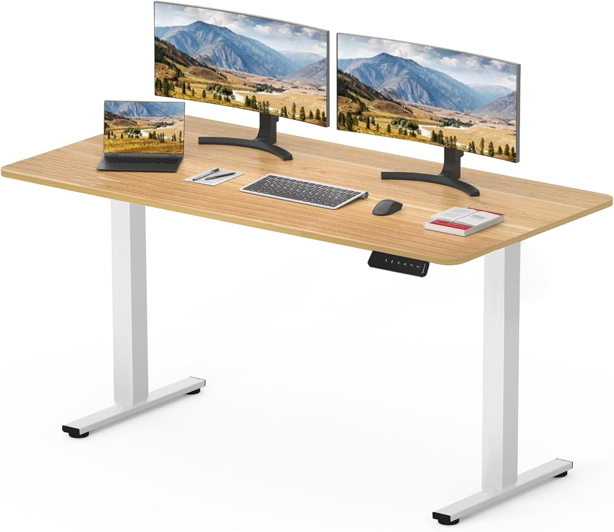 Zit sta bureau - Elektrisch - Verstelbaar - 110x54 cm - Bruin - SANODESK