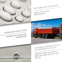 Jago® Afdekzeil, 650 g/m², 5 x 7 m, waterdicht en scheurvast, met oogjes, kleurkeuze, pvc-beschermzeil, vrachtwagen, zeil, geweven zeil,