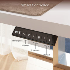FlexiSpot Elektrisch Zit-Sta Bureau 200 x 80 cm, Wit, Hoogte verstelbaar, 3 geheugenstanden, anti-collision
