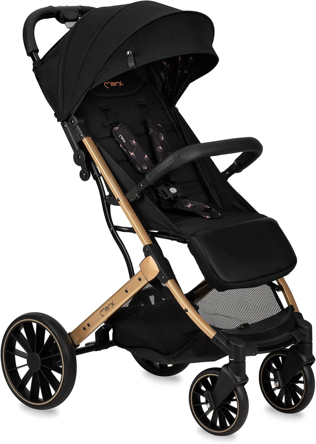 MoMi ESTELLE PLUS LIGHT Kinderwagen vanaf 6 maanden (tot 22 kg), opvouwbare buggy met 5-punts veiligheidsgordel, boodschappenmand en verstelbare rugleuning, telescopische duwstang, blijft rechtop staan na het opvouwen.