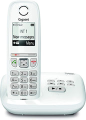 Gigaset AS470A Duo draadloos antwoordapparaat voor vaste telefoon met 2 handsets, wit en beige